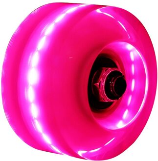Lichtgevende Roller Skate Wielen Led Sliding Schaatsen Licht Up Quad Roller Skate Wielen Duurzaam Knipperende Vervanging Ролики Для Катан roze