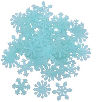 Lichtgevende Sneeuwvlok Muurstickers Glow In The Dark Decal Kleurrijke Plastic Sticker Kids Baby Slaapkamer Kerst Woondecoratie Blauw