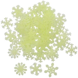 Lichtgevende Sneeuwvlok Muurstickers Glow In The Dark Decal Kleurrijke Plastic Sticker Kids Baby Slaapkamer Kerst Woondecoratie geel