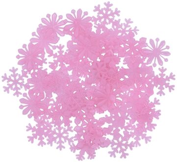 Lichtgevende Sneeuwvlok Muurstickers Glow In The Dark Decal Kleurrijke Plastic Sticker Kids Baby Slaapkamer Kerst Woondecoratie Roze