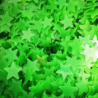 Lichtgevende Sterren Muurstickers Glinsterende Kinderen Maan Tl Muurstickers Babykamer Slaapkamer Plafond Woondecoratie groen 3cm 100stk