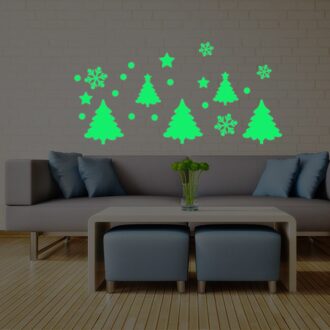 Lichtgevende Stickers Home Decor Decoracion Hogar Moderno Glow In The Dark Meisje Kerst Sneeuwvlok Lichtgevende Muurstickers Decor #37 Goud