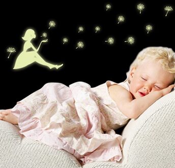 Lichtgevende Stickers Home Decor Decoracion Hogar Moderno Glow In The Dark Meisje Kerst Sneeuwvlok Lichtgevende Muurstickers Decor #37 zwart