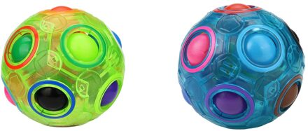 Lichtgevende Stress Reliever Magic Rainbow Bal Fun Plastic Puzzel Onderwijs Speelgoed Kinderen Spel Ball Charm # G30