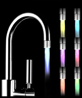Lichtgevende Veranderende 7 Kleuren Led Kraan Kleur Licht Veranderende Knipperend Temperatuurregeling Water Kraan Voor Keuken Kraan Filter