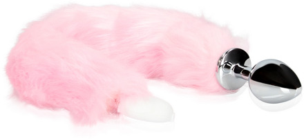Lichtgevende vossenstaart met metalen buttplug