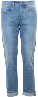 Lichtgewassen denim jeans met patchstiksels Siviglia , Blue , Heren - W34,W38,W36,W30,W31,W33,W32,W35