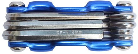 Lichtgewicht Draagbare 7 In 1 Fiets Multi Repair Gereedschap Sets Spoke Hex Inbussleutel Schroevendraaiers Voor Outdoor Fietsen blauw