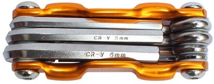 Lichtgewicht Draagbare 7 In 1 Fiets Multi Repair Gereedschap Sets Spoke Hex Inbussleutel Schroevendraaiers Voor Outdoor Fietsen goud