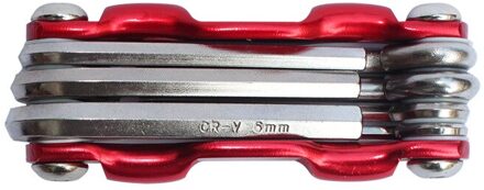 Lichtgewicht Draagbare 7 In 1 Fiets Multi Repair Gereedschap Sets Spoke Hex Inbussleutel Schroevendraaiers Voor Outdoor Fietsen rood