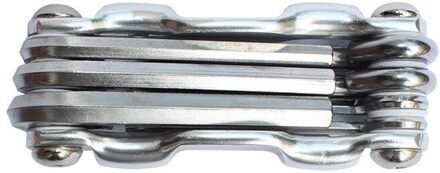 Lichtgewicht Draagbare 7 In 1 Fiets Multi Repair Gereedschap Sets Spoke Hex Inbussleutel Schroevendraaiers Voor Outdoor Fietsen zilver