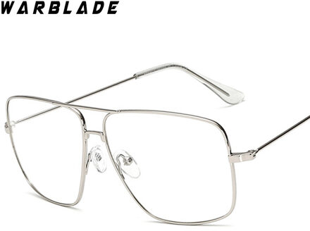 Lichtgewicht En Elegante Retro Klassieke Metalen Frame Bril Bijziendheid Brillen Vrouwen Mannen Vierkante Clear Bril Eyewear Warblade zilver