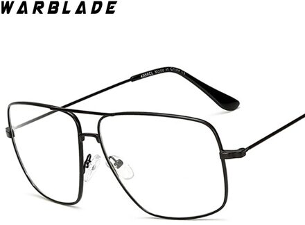 Lichtgewicht En Elegante Retro Klassieke Metalen Frame Bril Bijziendheid Brillen Vrouwen Mannen Vierkante Clear Bril Eyewear Warblade zwart