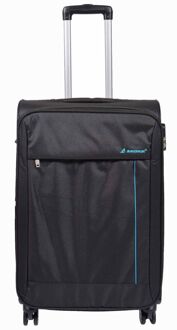 Lichtgewicht koffers met zachte behuizing en bagage met 8 wielen Zwart
