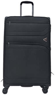 Lichtgewicht marineblauwe bagagekoffers met 8 wielen, set van 4 Zwart