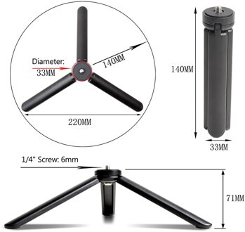 Lichtgewicht Mini Desktop Statief Aluminium Statief Met 1/4 Inch Schroef Wrench Voor Dslr Ildc Camera Camcorder Projector