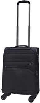Lichtgewicht reiskoffer met 8 wielen, zachte cabine Zwart - One Size