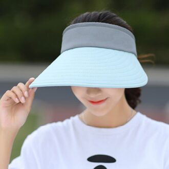 Lichtgewicht Te Dragen Vizieren Opvouwbare Verstelbare Polyester Outdoor Beach Camping Zomer Vrouwen Zonnehoed Draagbare Zonnebrandcrème blauw