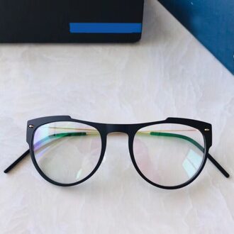 Lichtgewicht Titanium TR90 Eyewear Ronde Bril Voor Mannen Vrouwen Heldere Cirkel Optische Brillen Transparante Frame zwart