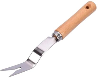 Lichtgewicht Tuin Handleiding Transplanteren Wieden Vork Gras Remover Houten Handvat W0YD