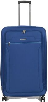 Lichtgewicht zachte koffers, reisbagage met 4 wielen, uitbreidbaar Blauw