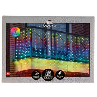 Lichtgordijn - 280 led lampjes - RGB - 300 x 140 cm