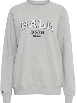 Lichtgrijze Sweatshirt met Geborduurd Logo Ball , Gray , Dames - 2Xl,Xl,L,M,Xs