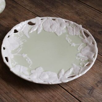 Lichtgroen Opluchting Morning Glory Verse Thee Set/Dessertbord/Koffie Cup 8 duim Plate