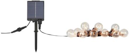 Lichtketting Suno, zonne-energie, USB, kunststof, 10-lamps, IP44 zwart, helder
