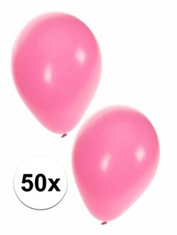 Lichtroze helium ballonnen 50 stuks