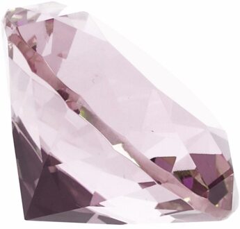 Lichtroze nep diamant 5 cm van glas