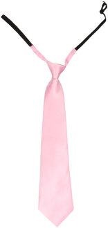 Lichtroze stropdas 40 cm verkleedaccessoire voor dames/heren