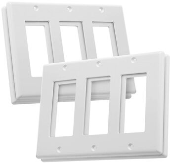 ! Lichtschakelaar Cover, Schakelaar Plaat Covers, Pak Van 10, Enkele Lichtschakelaar Cover,2 Gang, wit Licht Schakelaar Cover