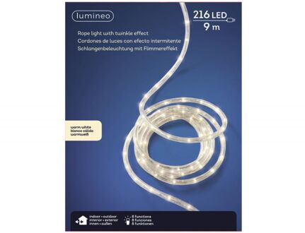 Lichtslang - 216 led lichtjes - warm wit - 9 m - 8 functies - Lichtslangen