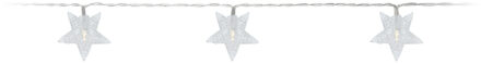 Lichtslinger/lichtsnoer - 3x - 10 witte sterretjes - verlichting - 100 cm - op batterijen