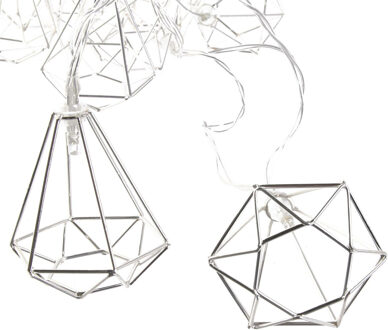 lichtsnoer - 10 diamant led lampjes - 175 cm - batterij - verlichting