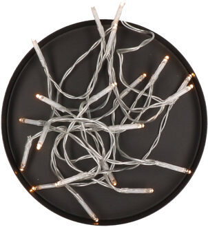 Lichtsnoer clusterverlichting op batterijen - geel - 200 cm - met timer - feestverlichting