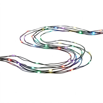 Lichtsnoer - gekleurd - 10 meter - 100 LED lampjes - 5 m aanloopsnoer zwart