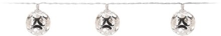 Lichtsnoer - kerstballen - zilver - 130 cm - batterij - kerstverlichting