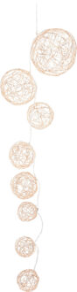 Lichtsnoer - metalen draad bolletjes - goud - 90 cm - batterij