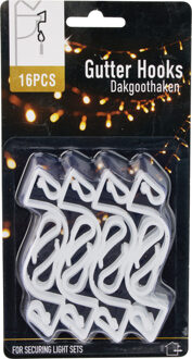 Lichtsnoer ophanghaakjes - 16x st - dakgoot - kerstverlichting ophangen