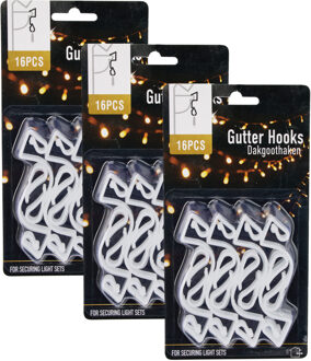 Lichtsnoer ophanghaakjes - 48x st - dakgoot - kerstverlichting ophangen