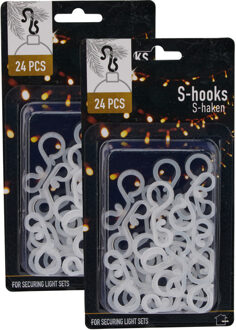 Lichtsnoer ophanghaakjes - 48x st - S-vormig - kerstverlichting ophangen
