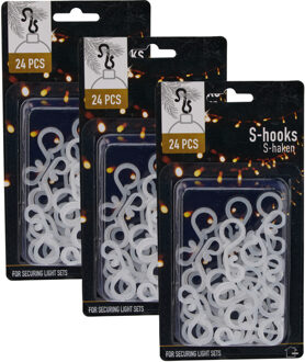 Lichtsnoer ophanghaakjes - 72x st - S-vormig - kerstverlichting ophangen