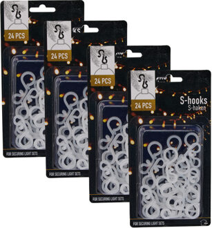 Lichtsnoer ophanghaakjes - 96x st - S-vormig - kerstverlichting ophangen