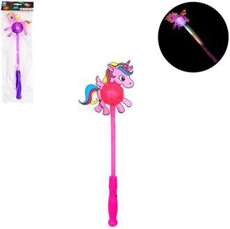Lichtstaaf Eenhoorn 38cm 2 assorti roze