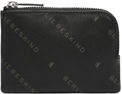 Liebeskind Lena Monogram Wallet schwarz dames portemonnee Zwart - H 7,7 x B 11,5 x D 1 cm