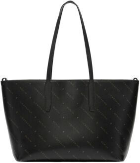 Liebeskind Monogram Shopper M schwarz schoudertas dames Zwart - H 26 x B 47 x D 12 cm
