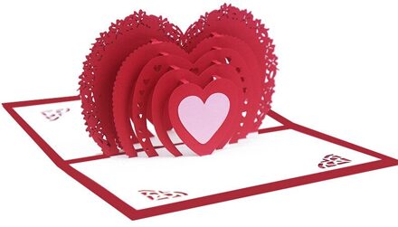 Liefde 3D Pop-Up Kaarten Valentijnsdag Postkaart Met Envelop Stickers Huwelijksuitnodiging Wenskaarten Anniversary Voor Haar B