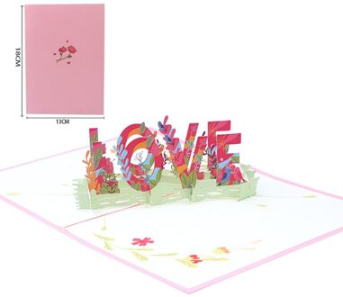Liefde 3D Pop Up Kaarten Valentijnsdag Postkaart Met Envelop Stickers Huwelijksuitnodiging Wenskaarten Anniversary Voor Haar type D